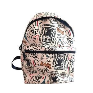 Karl Lagerfeld Backpack Paris Amour All Over Print White Laptop Sleeve LH3K45BD